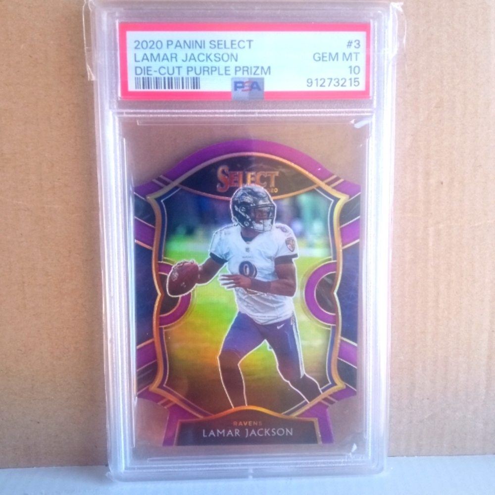 🏈🏆Lamar Jackson "Select Die-Cut Prizm - Purple PSA 10 " Slab🏆🏈